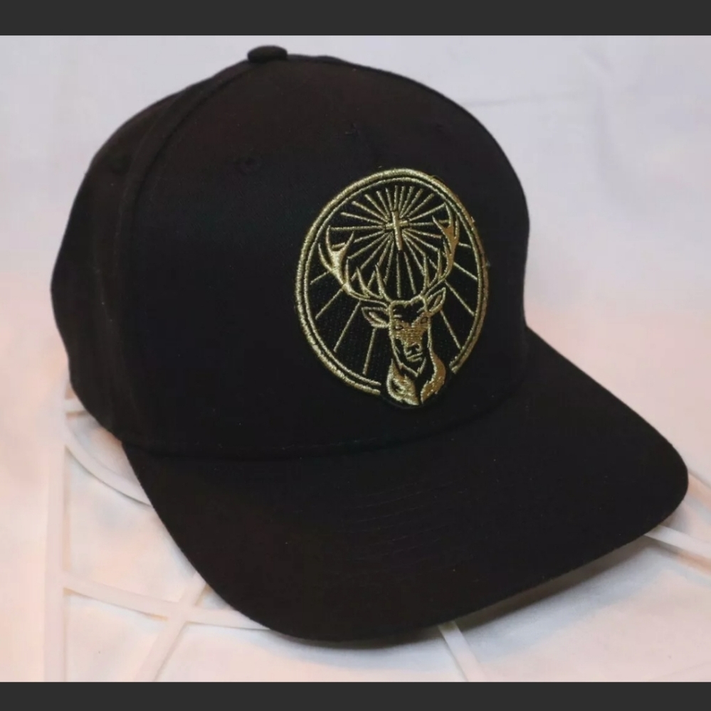 Jagermeister Snapback Gold Deer Logo Black Hat